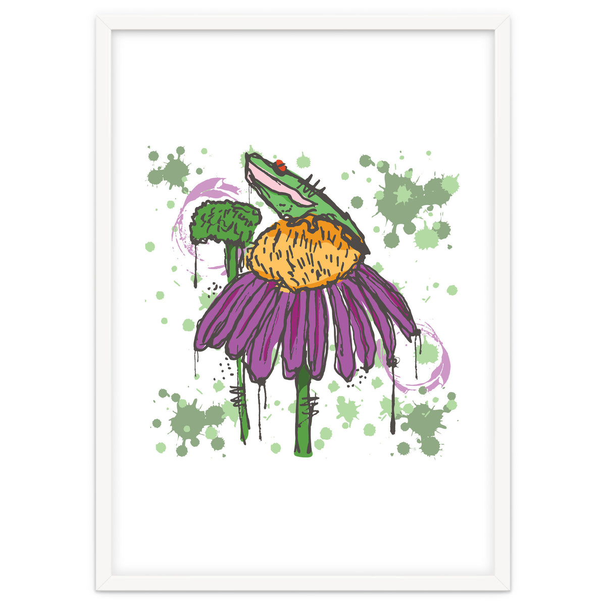 Frog On Flower sketch