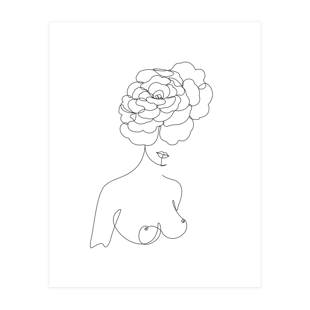 female flower line-b (Print Only)