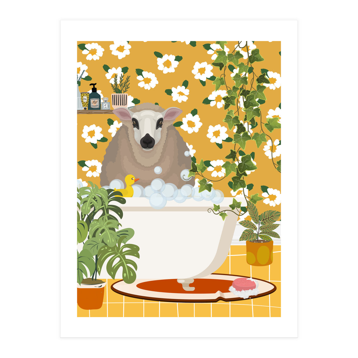 Sheep Bathing (Print Only)