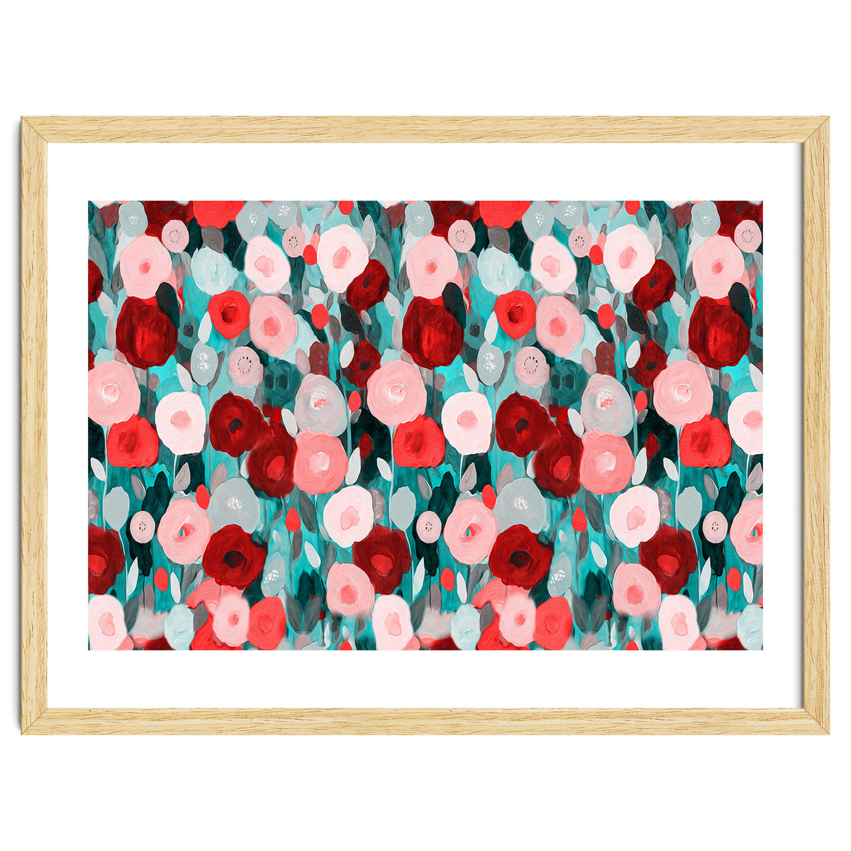 Abstract flower garden acrylic painting