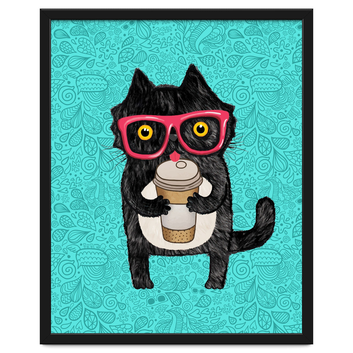 Cute Coffee cat and doodles