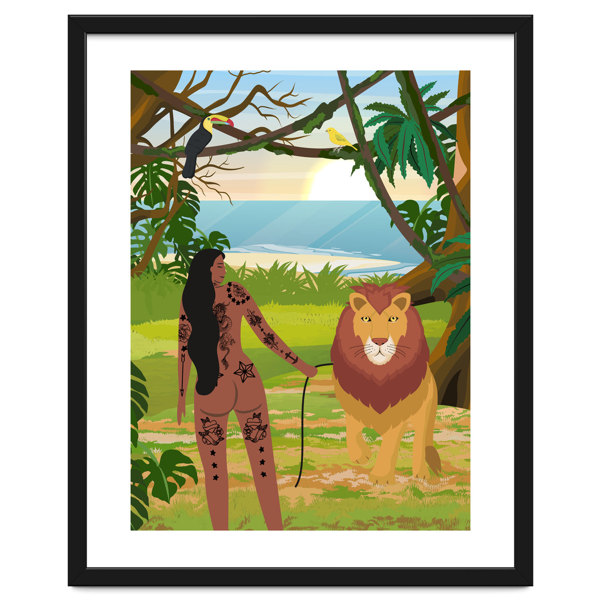 Boho Girl with Lion