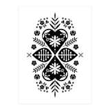 Scandinavian Folk Pattern Monochrome (Print Only) thumbnail