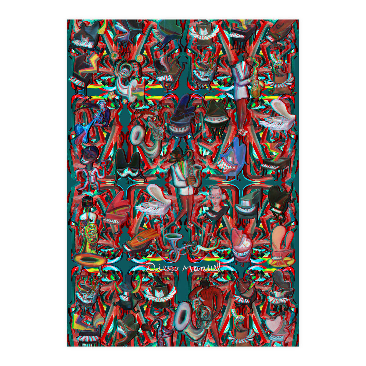 Formas 14 34 3d And Pianos 5 (Print Only)