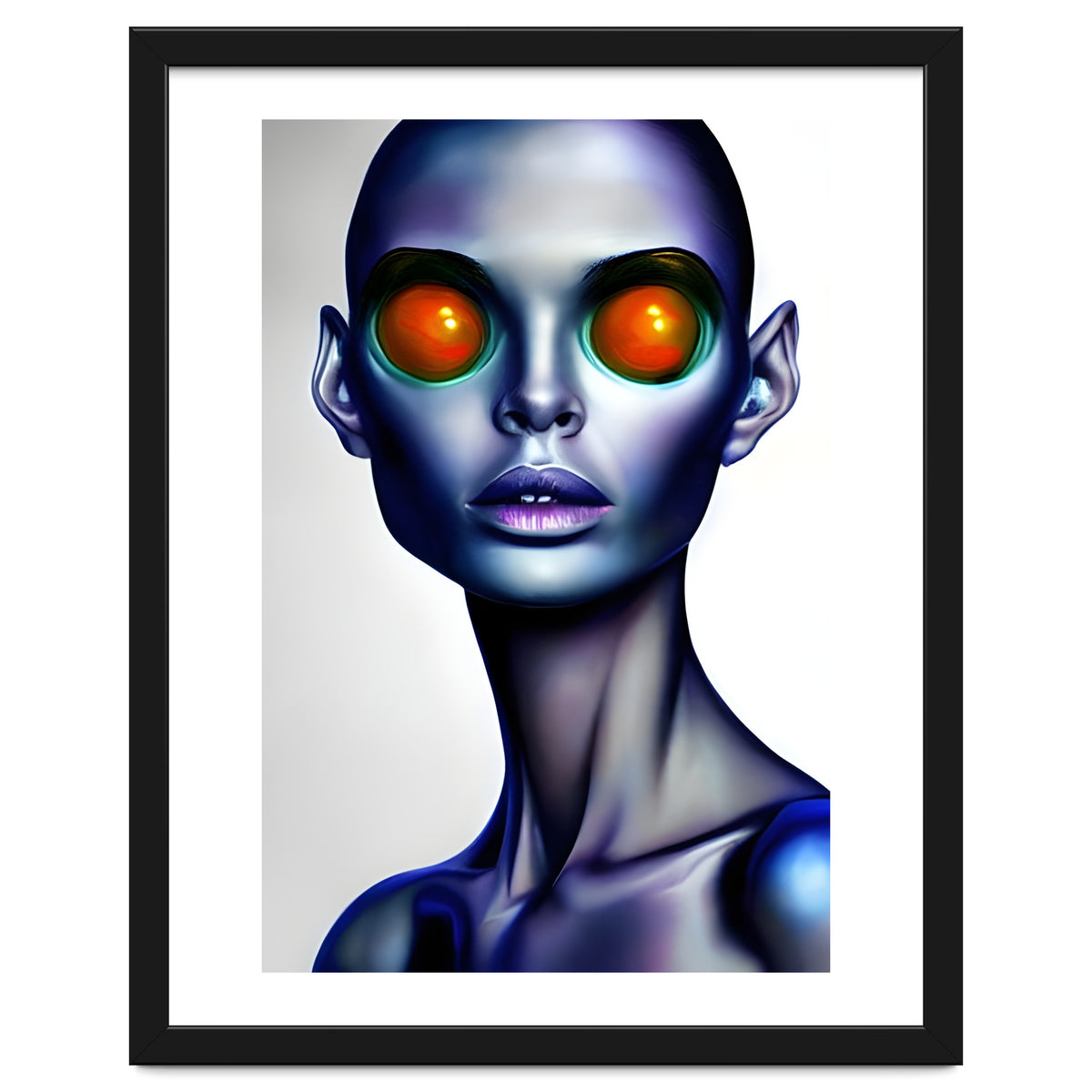 Strange Alien Woman Portrait Face AI Art