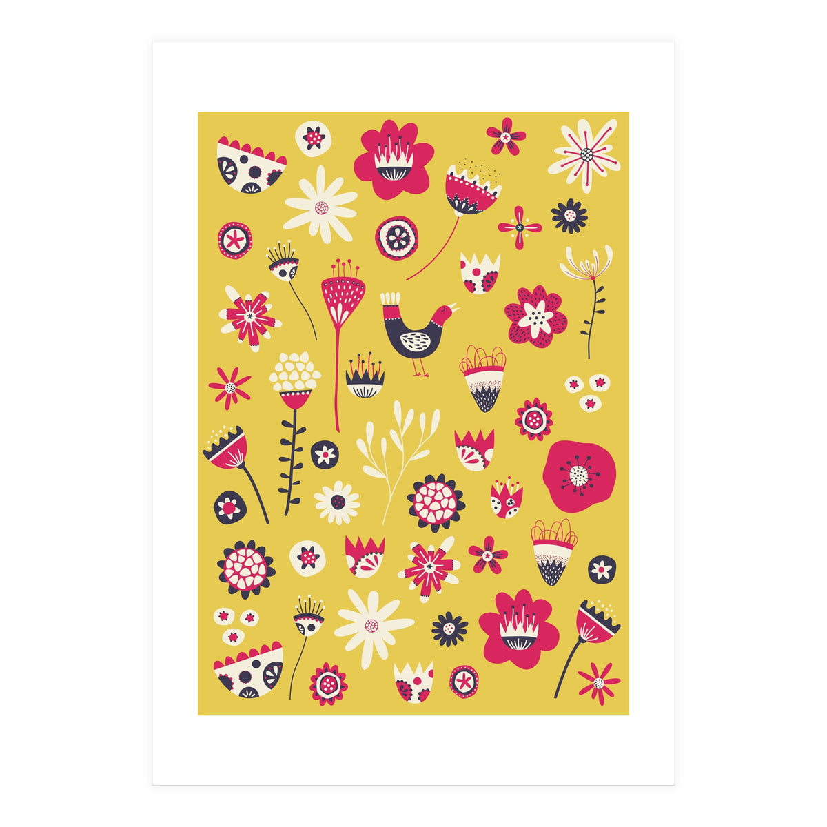 Spring Folk Floral Yellow (Print Only)