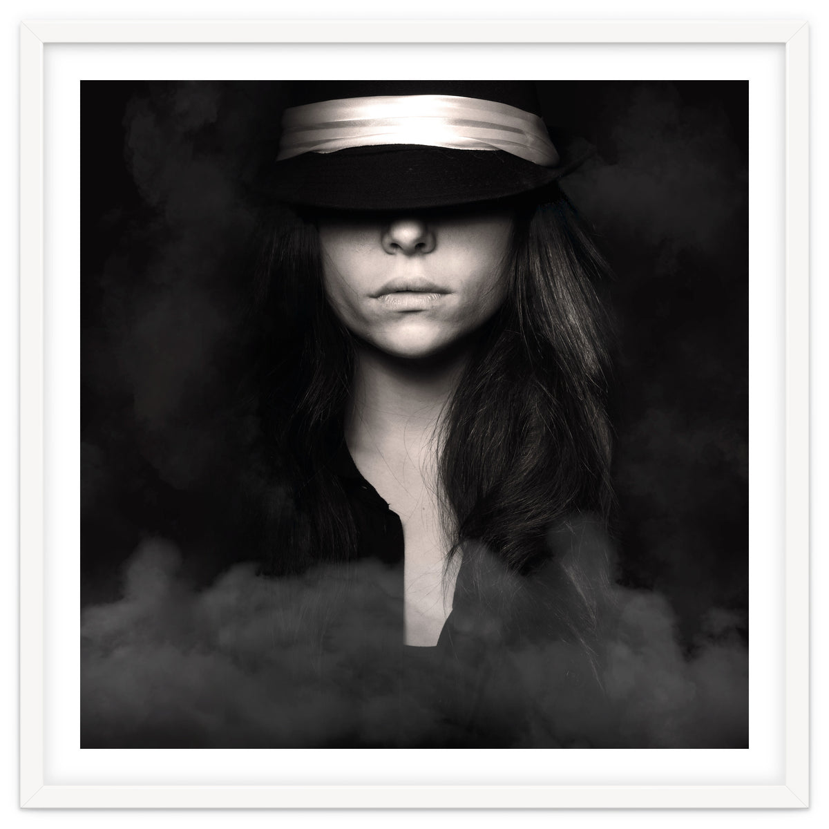 woman in black and white