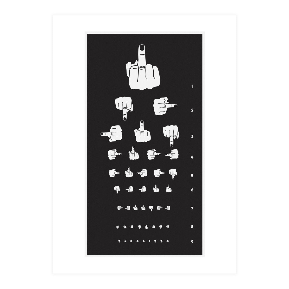 Middle Finger Vision Test (Print Only)