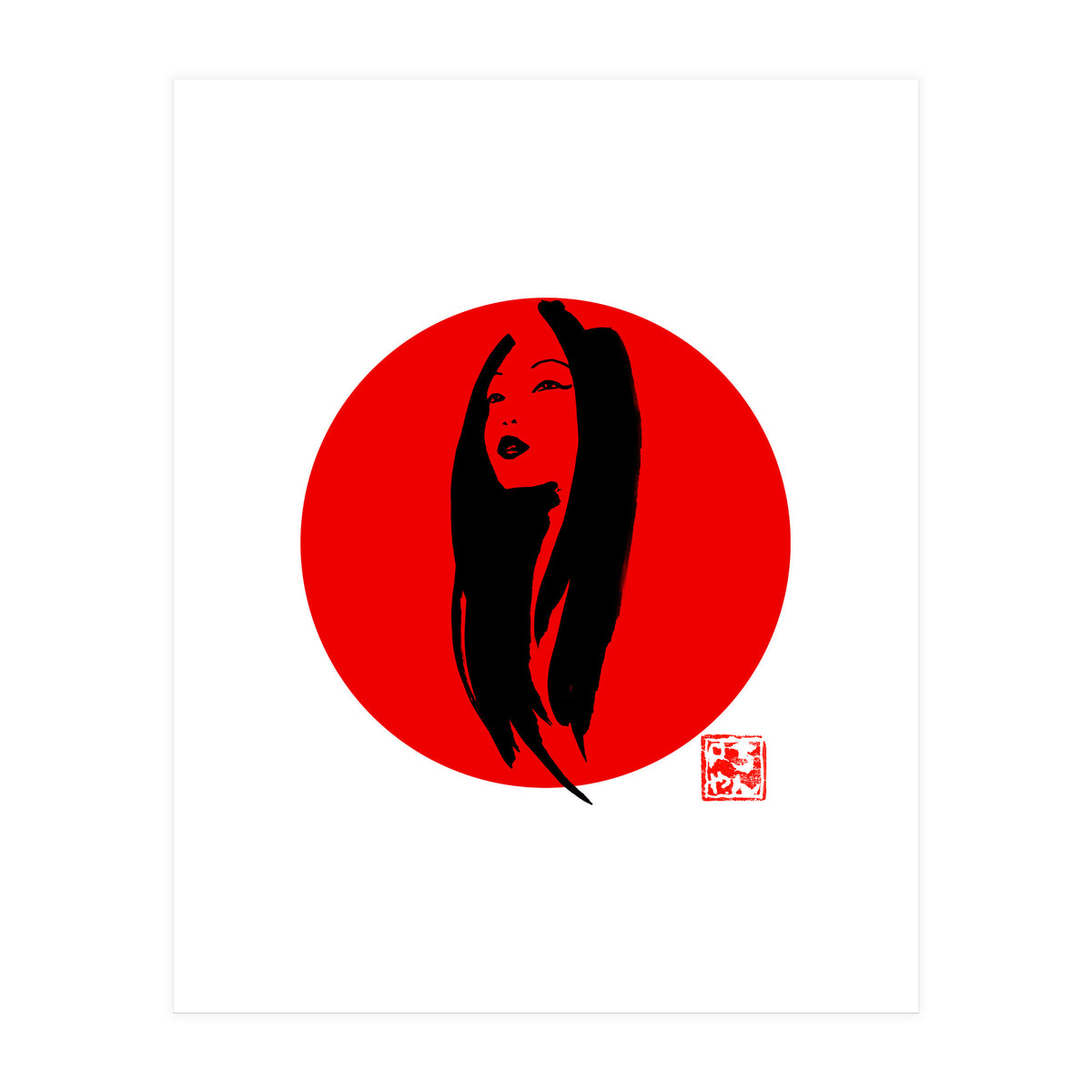 Geisha02 in red (Print Only)