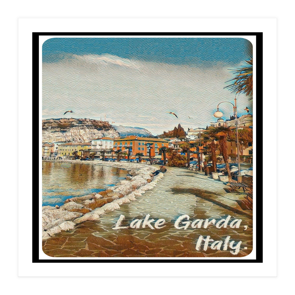 Birds And People On Lake Garda (Print Only)