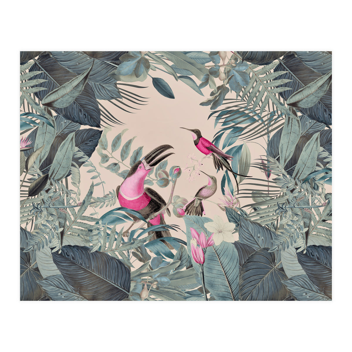 Green Jungle Toucans Color Look (Print Only)