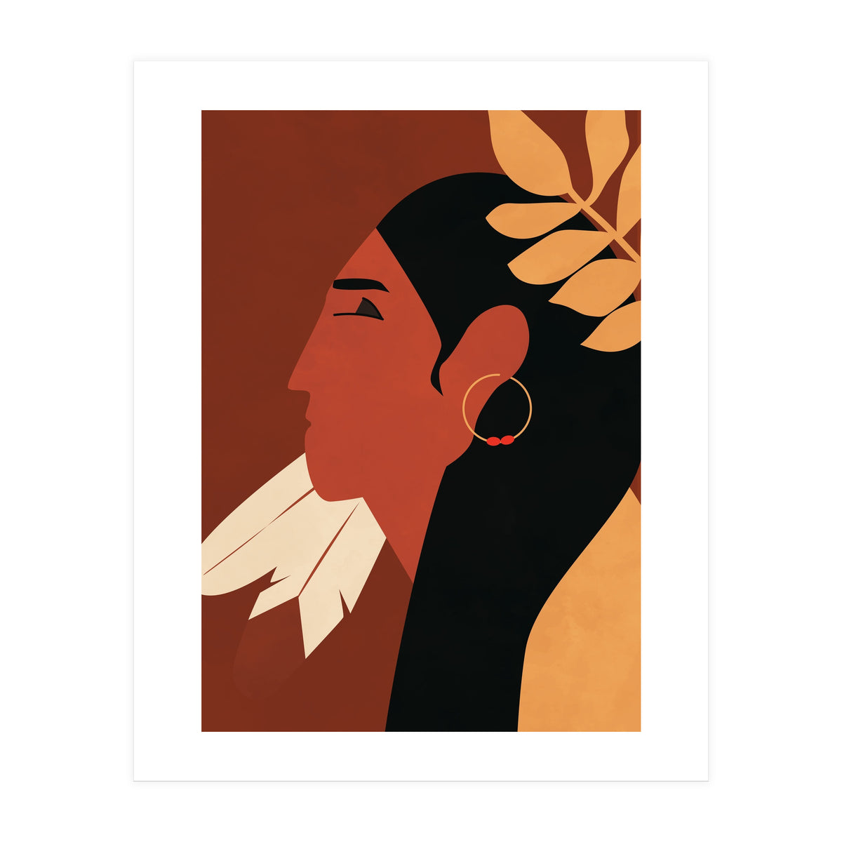 Boho Chic Woman Indian Fashion Print (Print Only)