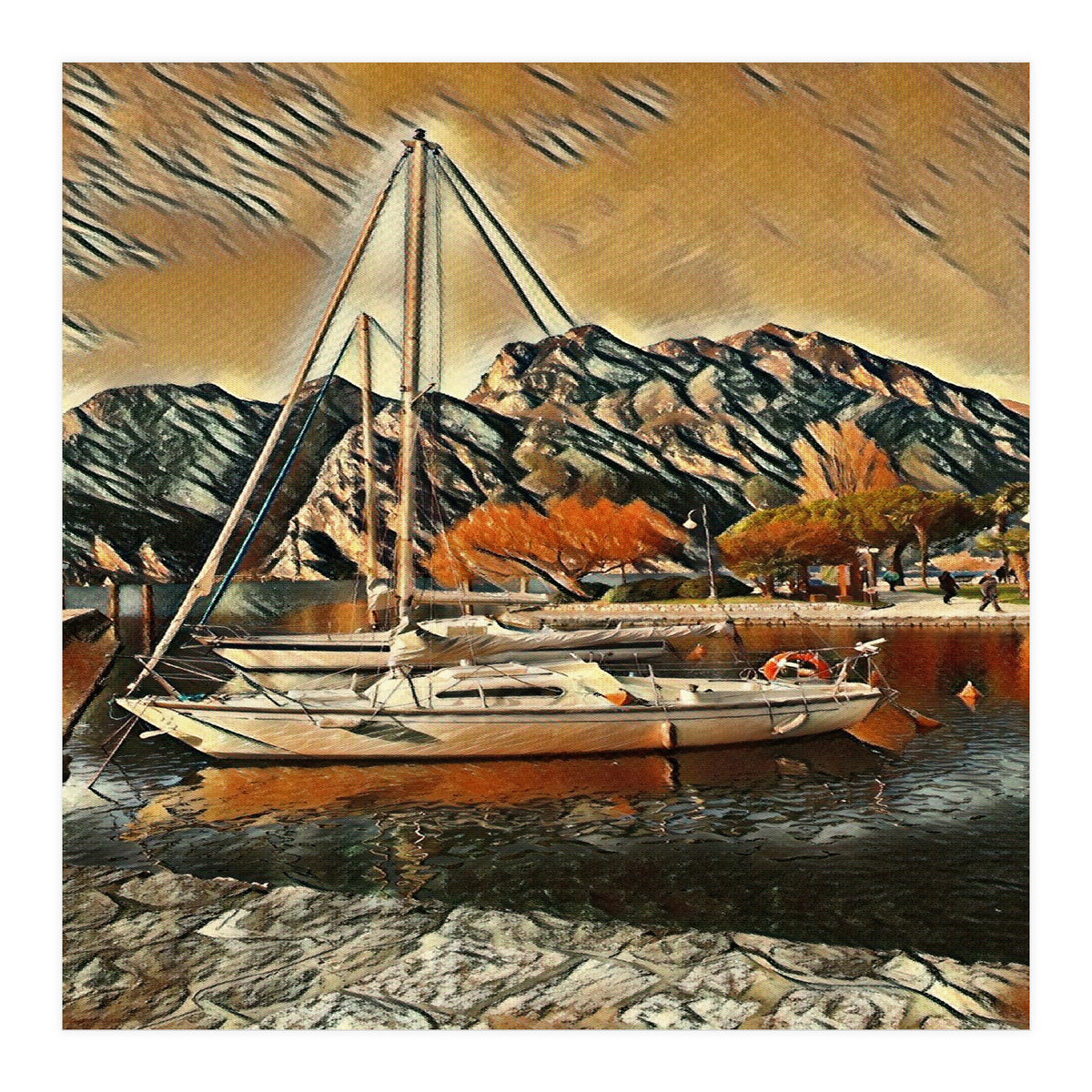 Art boats on Lake Garda, Italia (Print Only)