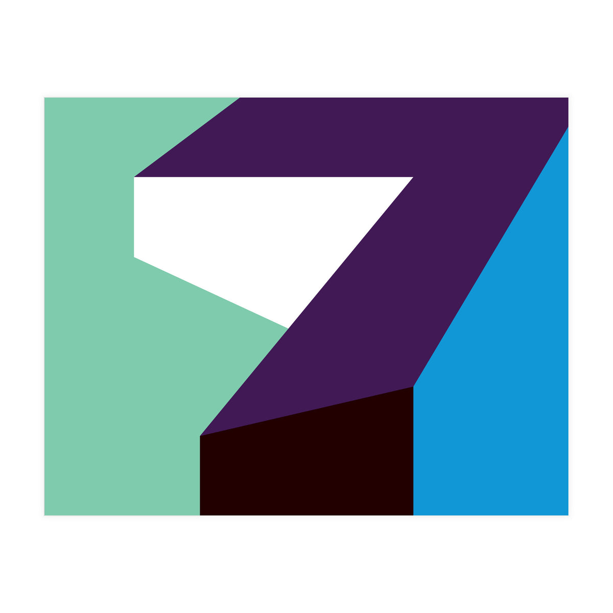 Geometric Shapes No. 60 - purple, mint & purple (Print Only)