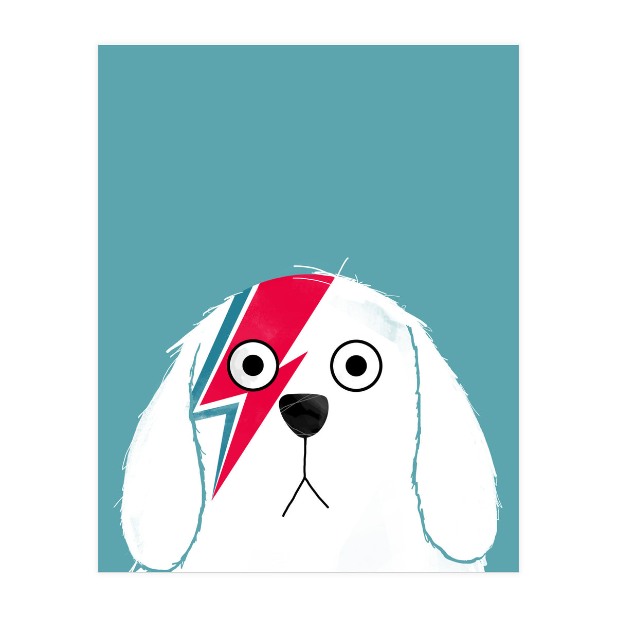 Doozal Dog Bowie White (Print Only)