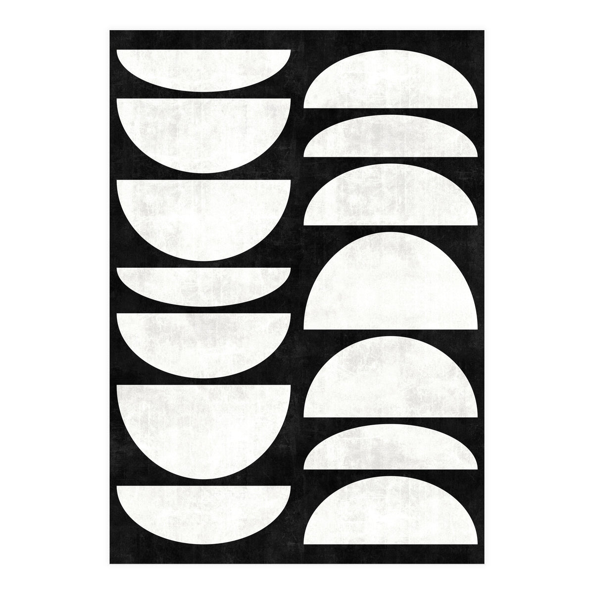 Mid-Century Modern Pattern No.8 - Black and White Concrete (Print Only)