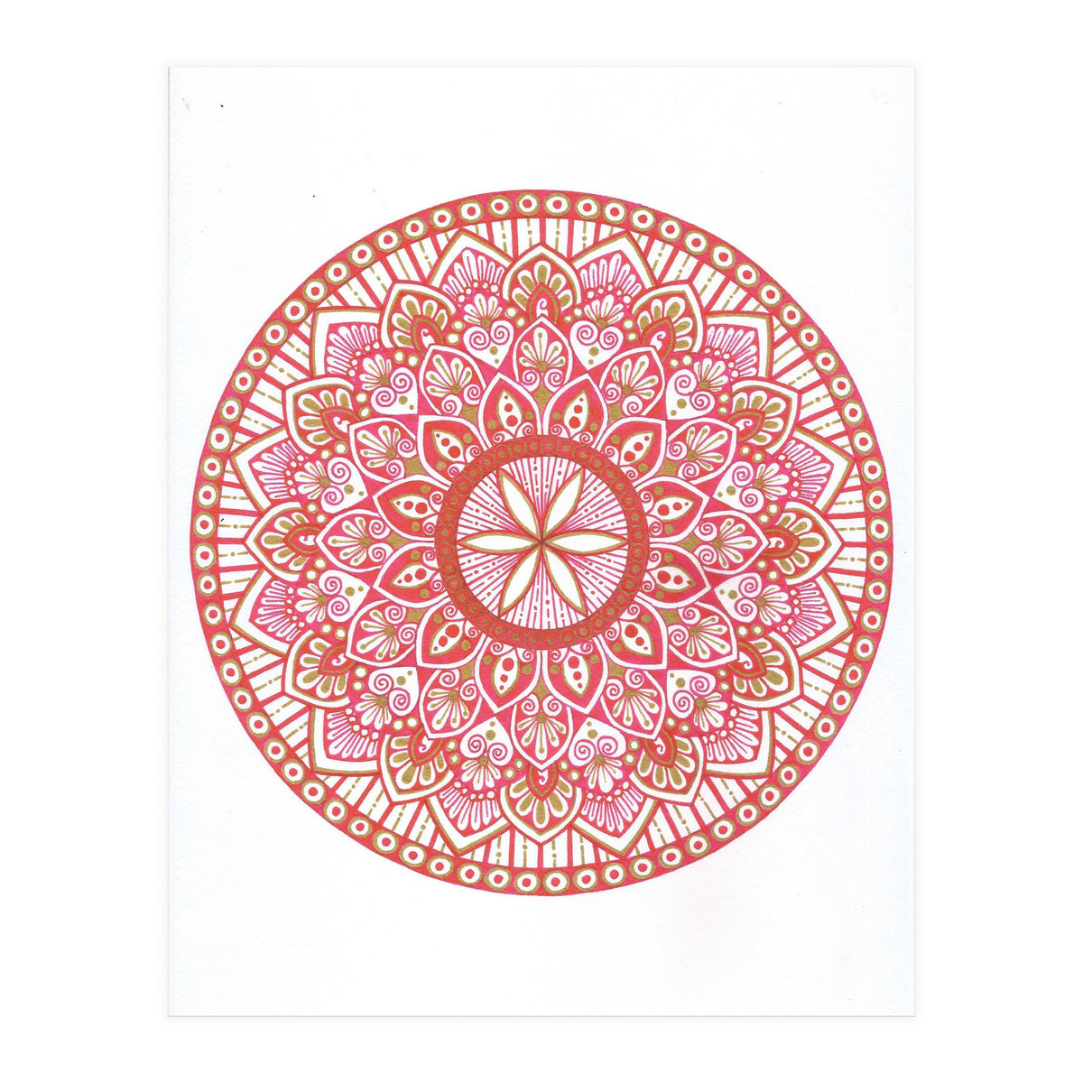 Red & Gold Mandala (Print Only)