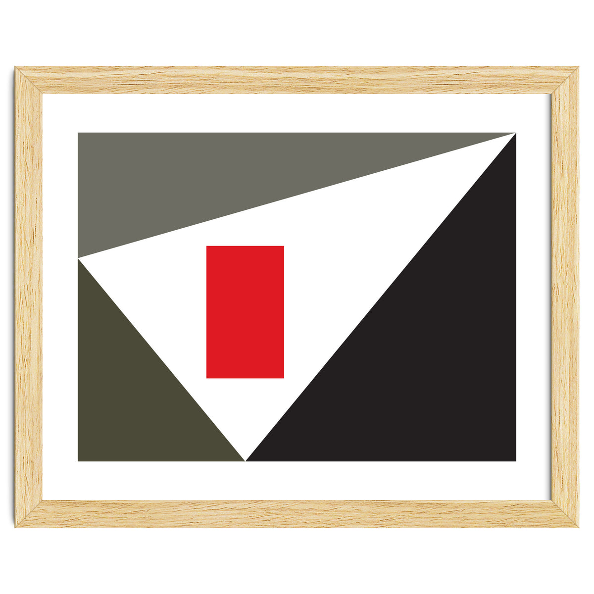 Geometric Shapes No. 86 - grey & red