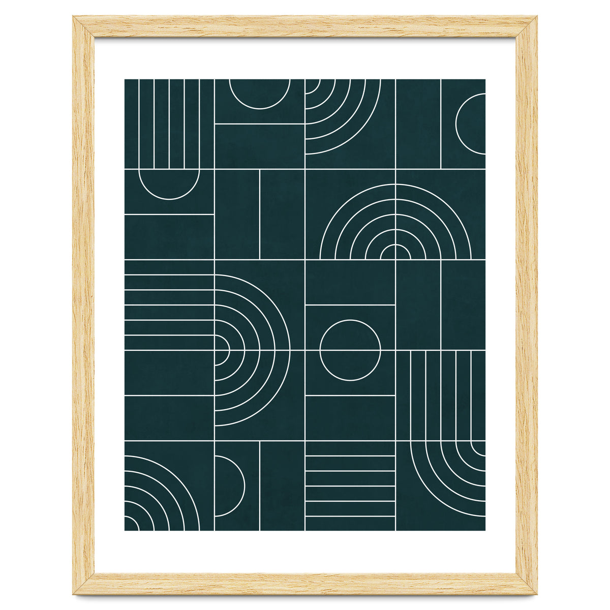 My Favorite Geometric Patterns No.26 - Green Tinted Navy Blue