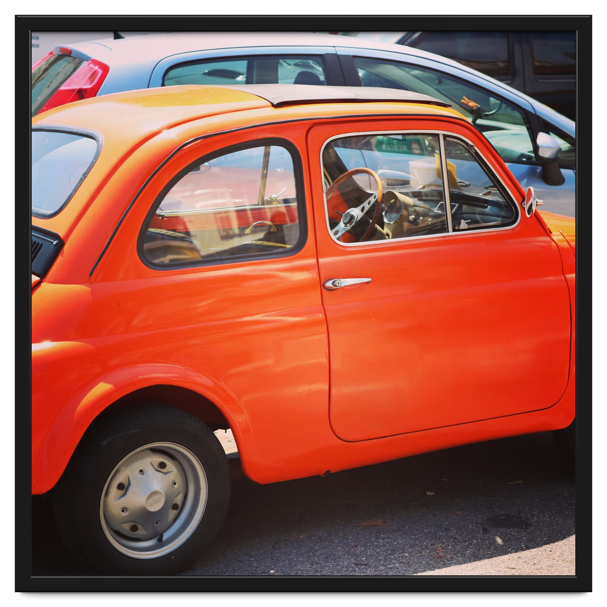 Classic orange Fiat 500