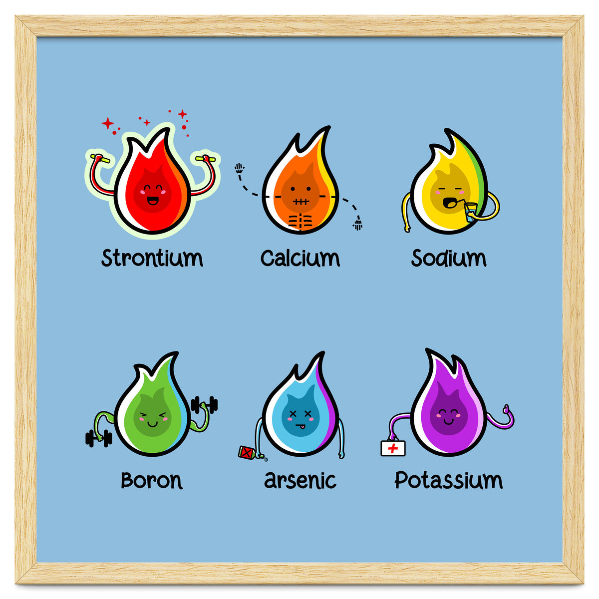 Kawaii Flaming Elements Science