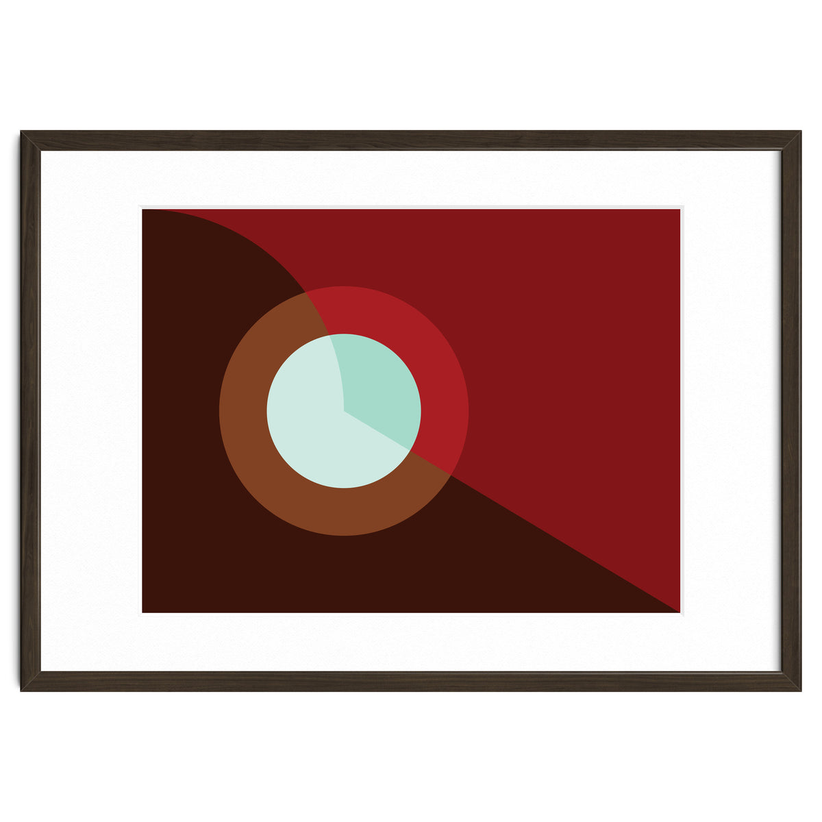 Geometric Shapes No. 2 - deep reds & turquoise