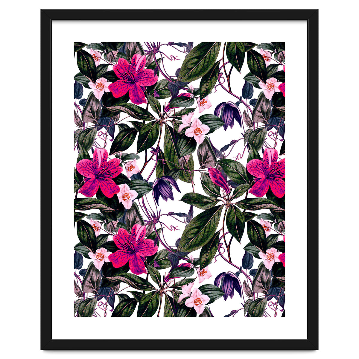 Pattern antique botanical flowers
