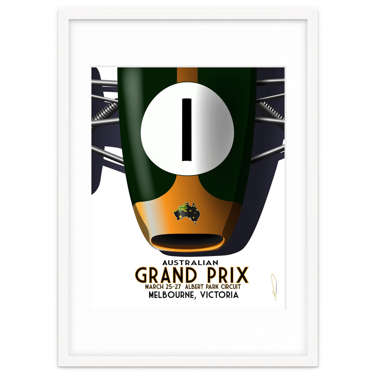 Australian Grand Prix Art Deco poster