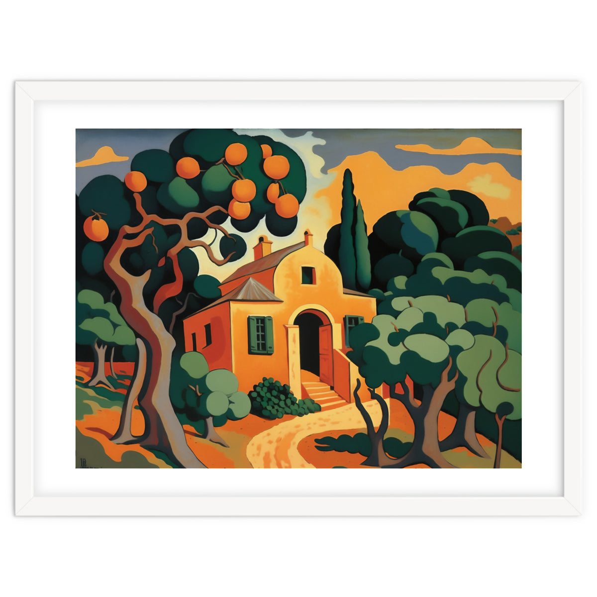 Orange House, Orange Tree Painting