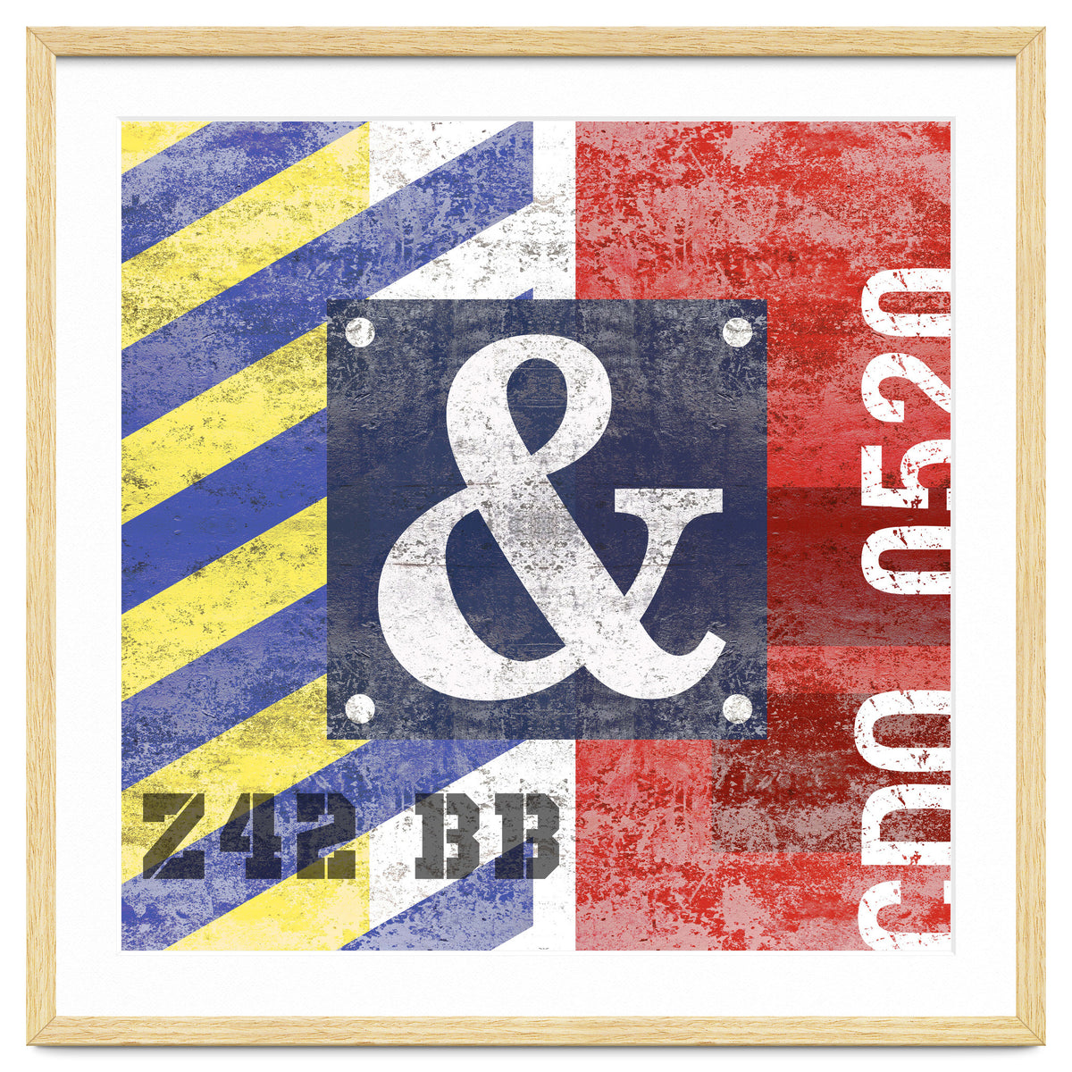 Blue Ampersand Industrial Abstract