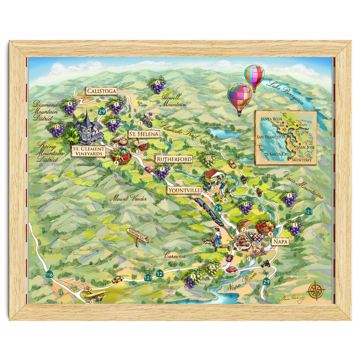 Napa Valley Illustrated Map