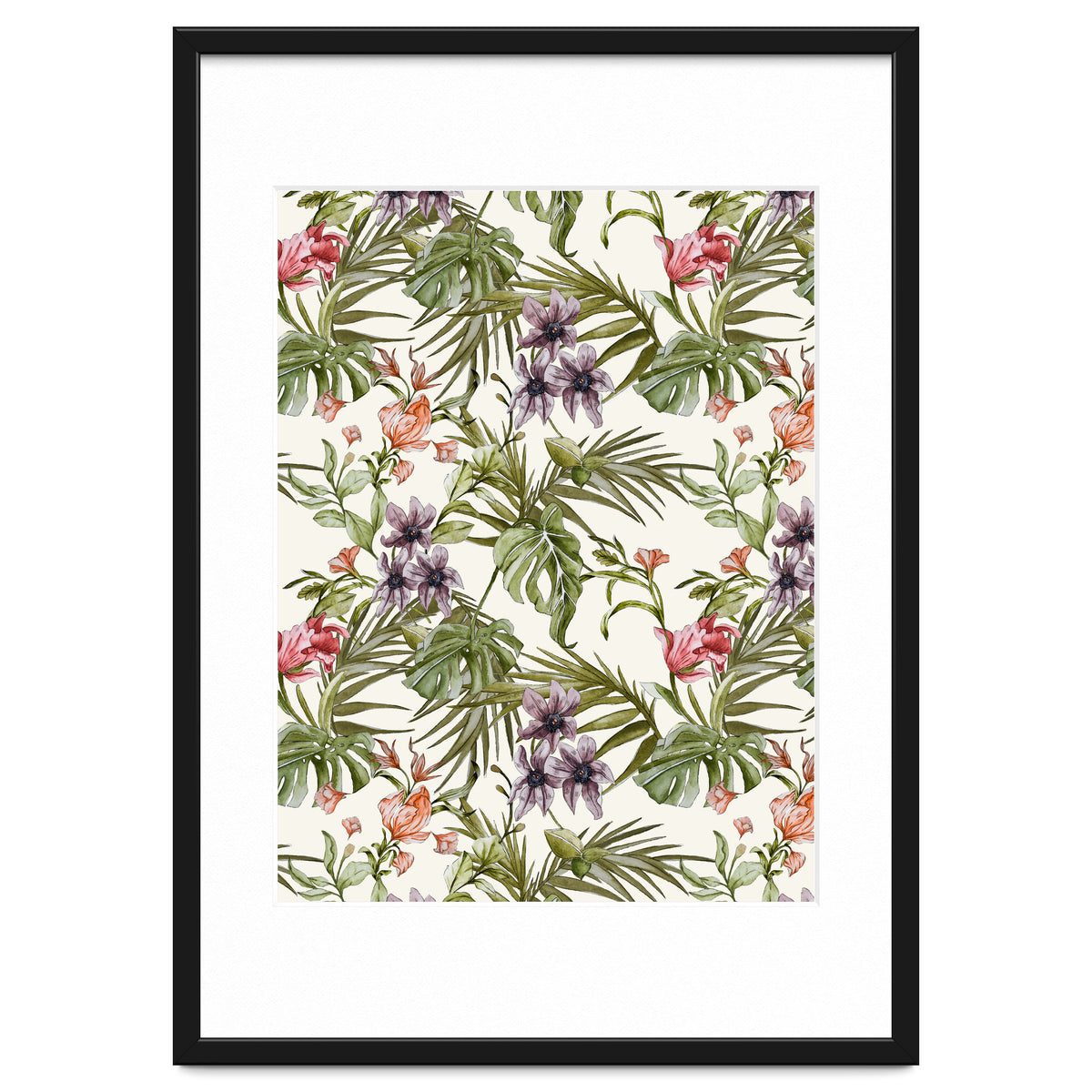 Watercolor tropical foliage