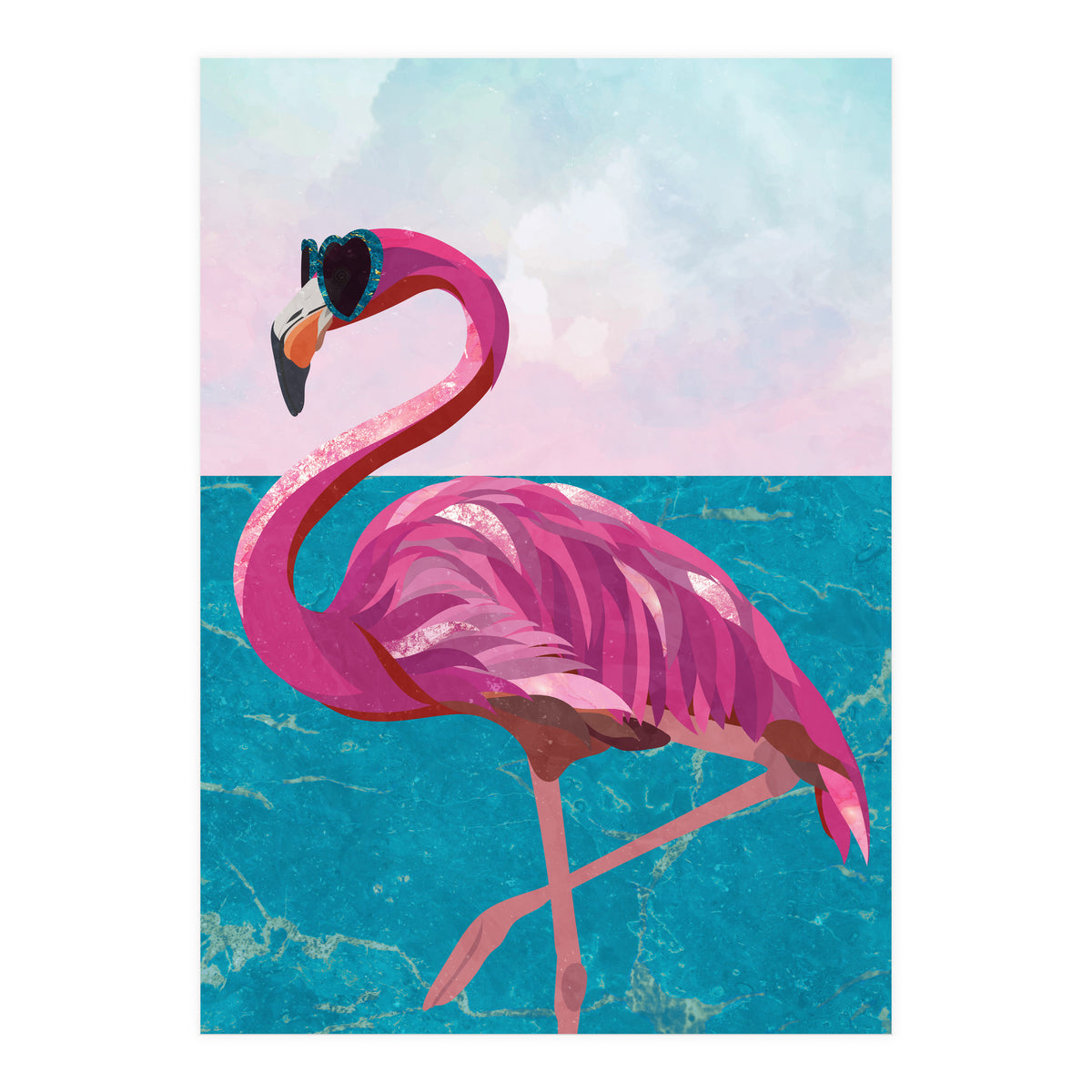 Flamingo on holiday (Print Only)