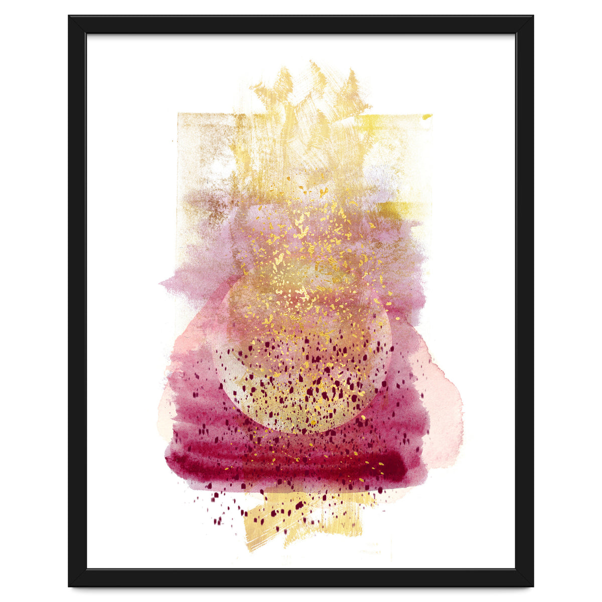 Abstract watercolour summer moon