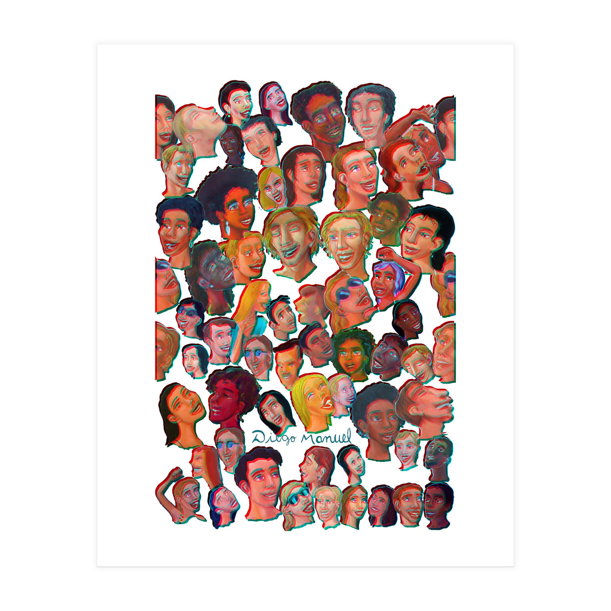 Rostros Alegres 3d (Print Only)