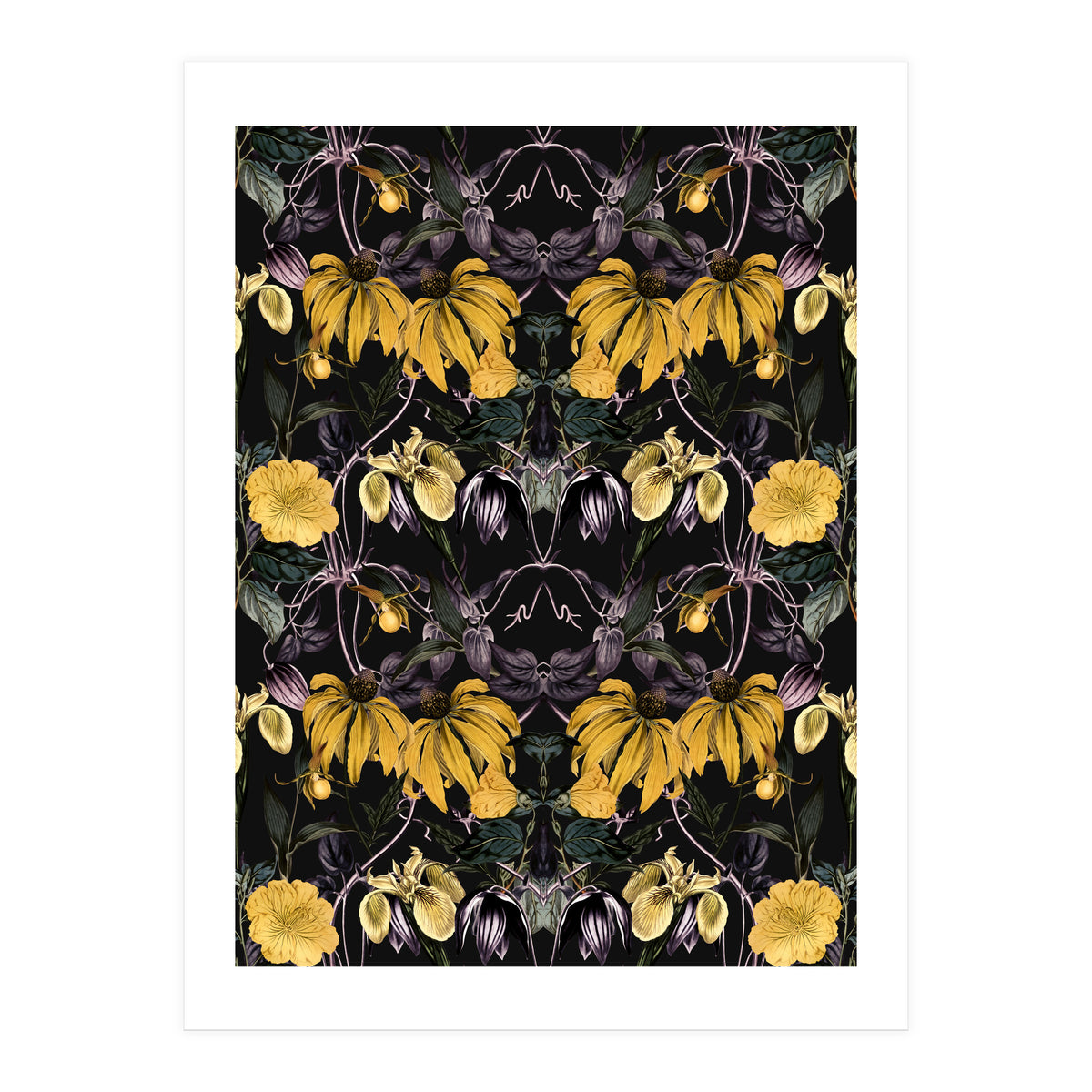 Nocturnal botanical garden kaleidoscope (Print Only)