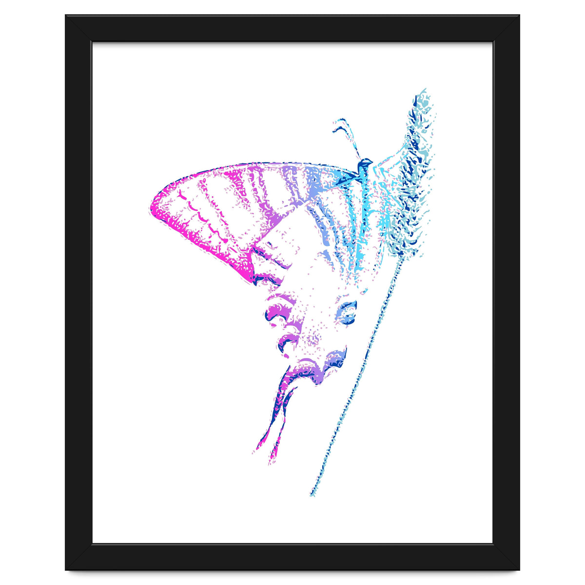 Swallowtail On Grass in Pinquoise