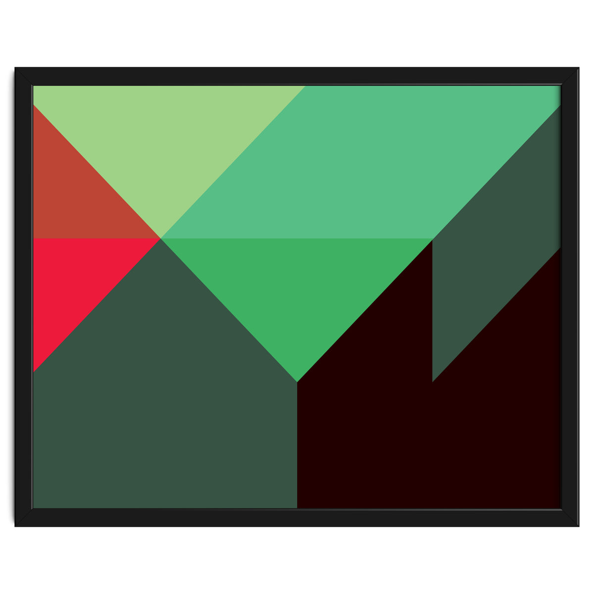 Geometric Shapes No. 30 - red, green & black