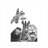Black and White Jungle Animal Friends (Print Only) thumbnail