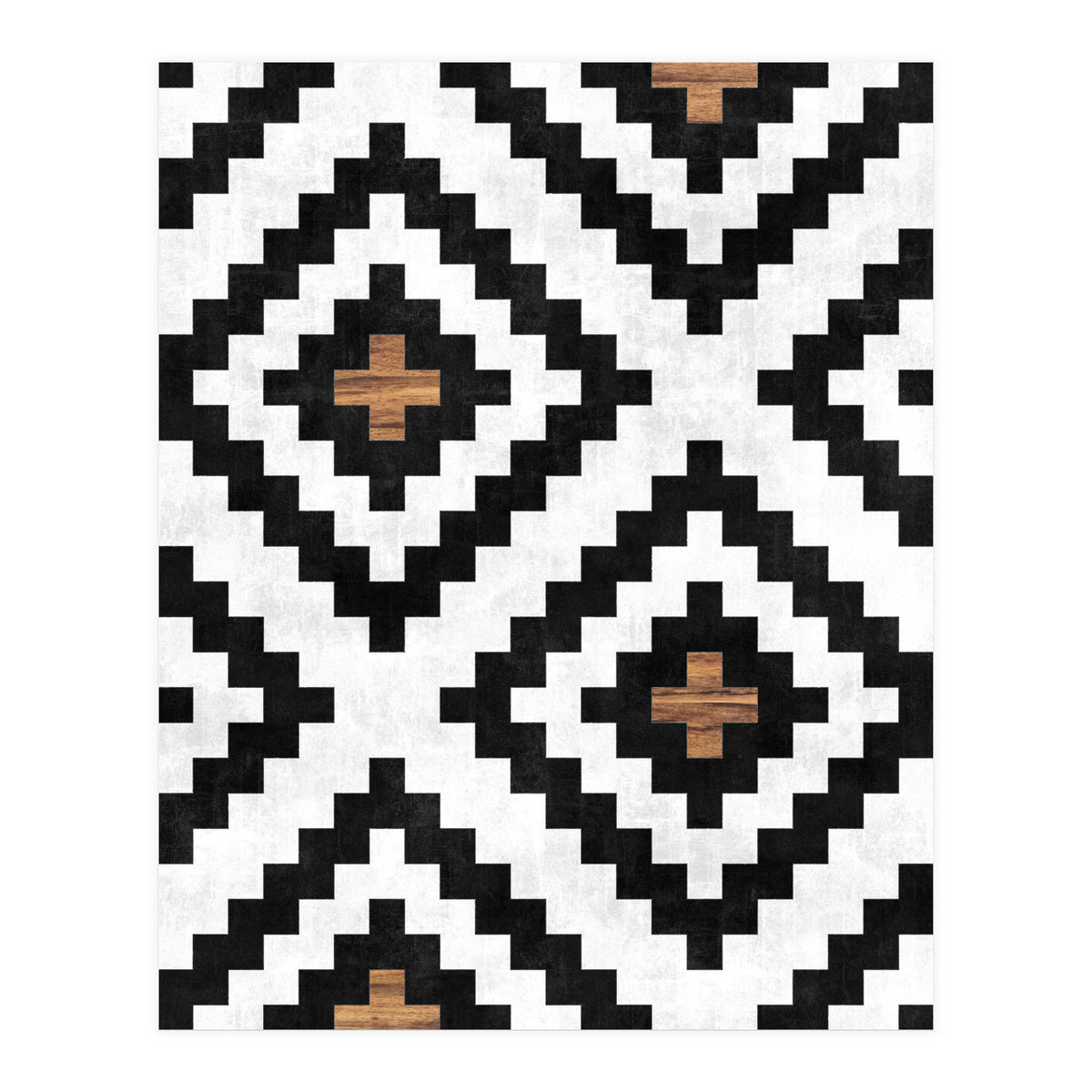 Urban Tribal Pattern No.16 - Aztec - Concrete and Wood (Print Only)