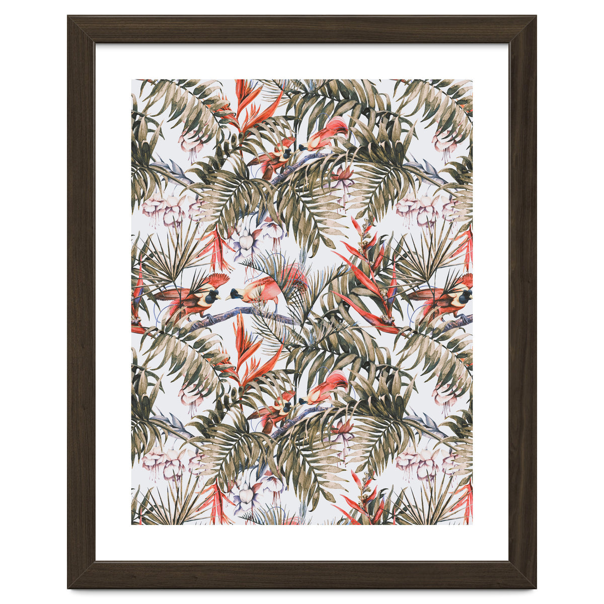 Exotic birds in the jungle paradise