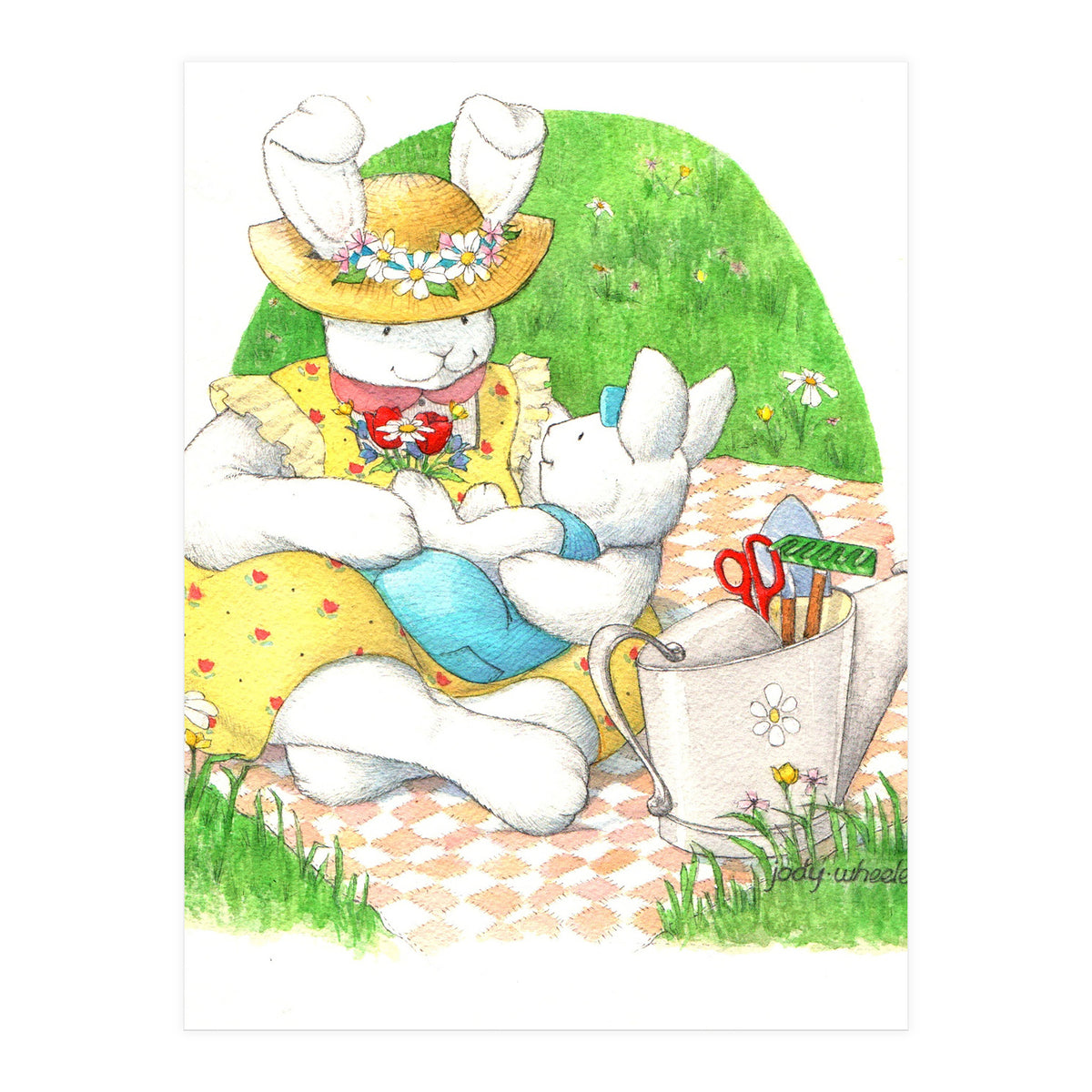 Momma Bunny & Baby (Print Only)