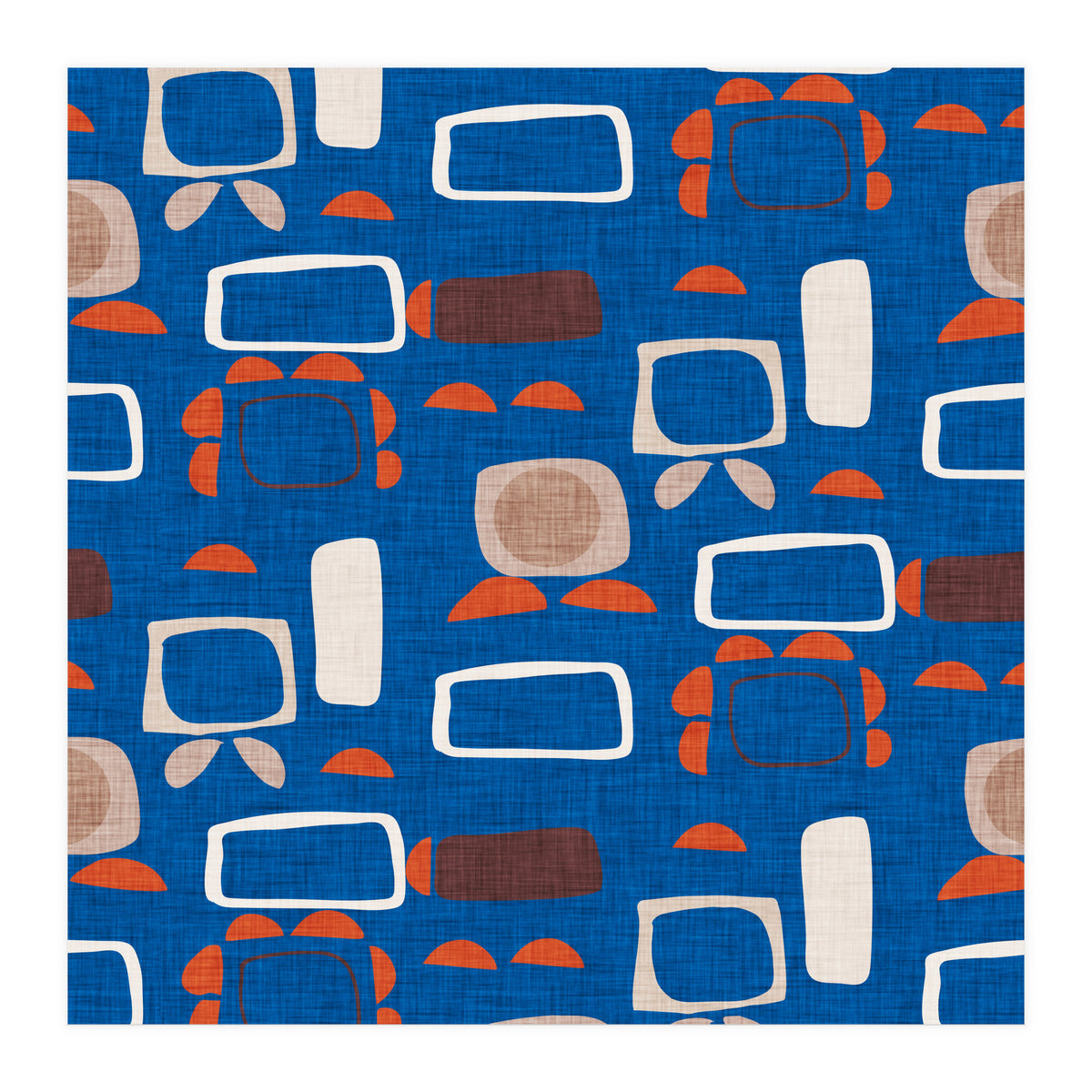 Mod Shapes Blue  (Print Only)