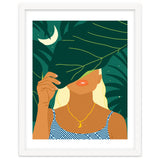 To The Moon & Never Back | Jungle Dreamer Bohemian Tropical Soul | Forest Nature Woman Illustration thumbnail
