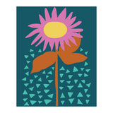 Pink Flower on Teal  (Print Only) thumbnail