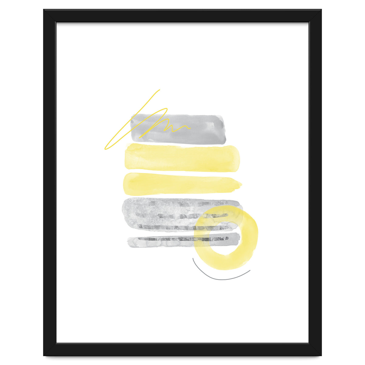 Watercolor Shapes No. 1 | Illuminating Yellow & Ultimate Grey