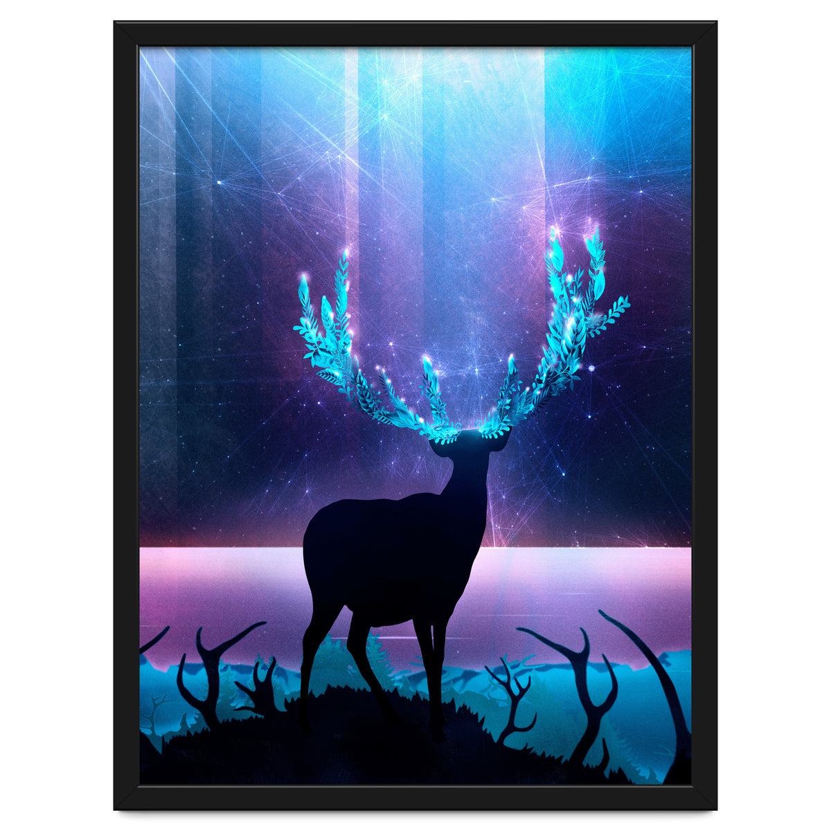 Greenery Deer - Sterling Magenta