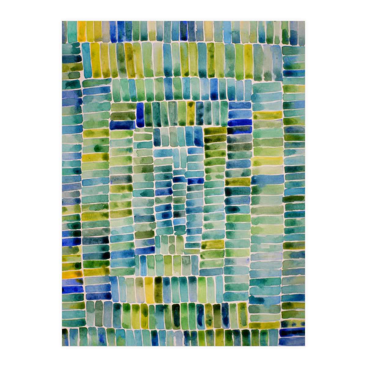 Abstract rectangle pattern in green (Print Only)