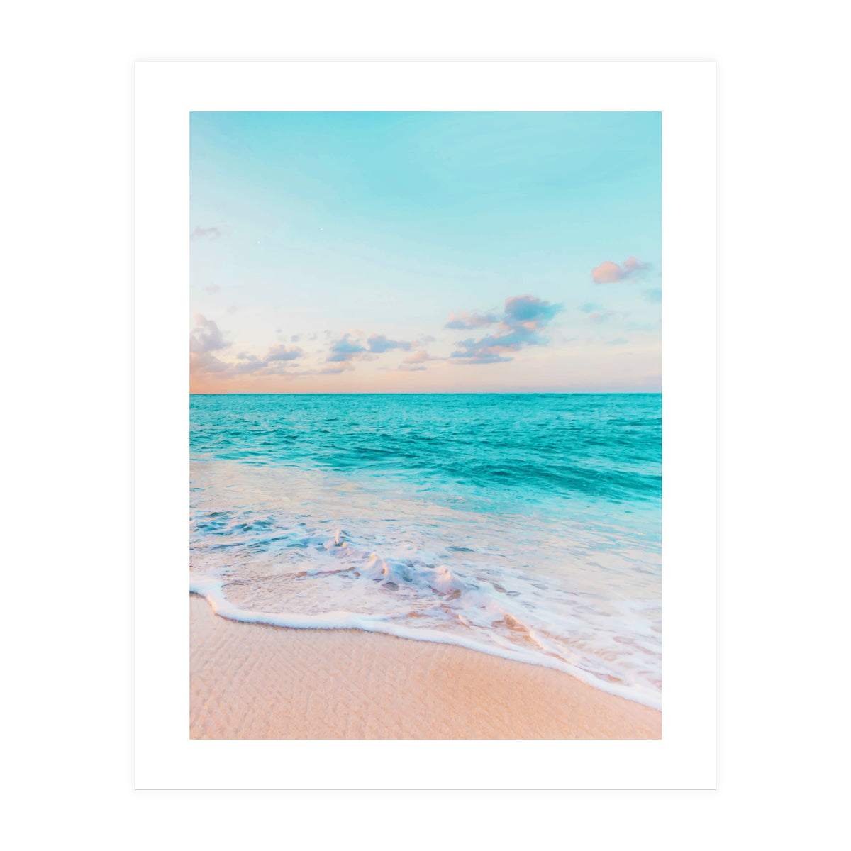 Ocean Bliss, Nature Landscape Sea Travel Tropical, Nordic Luxe Photography Pastel Island Digital (Print Only)