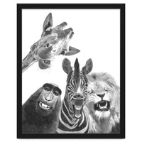 Black and White Jungle Animal Friends